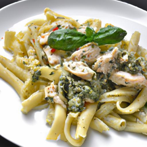Indulge in Creamy Chicken Pesto Pasta: A Savory Delight