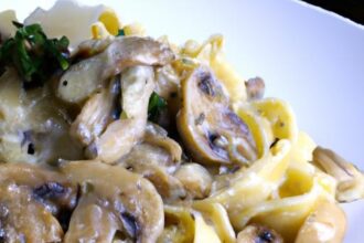 Savor the Creamy Delight of Mushroom Alfredo Fettuccine