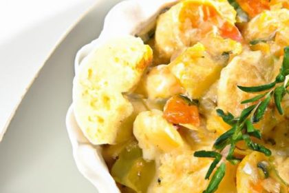 Flavorful Seafood and Vegetable Bake: A Tasty Ocean Garden Delight