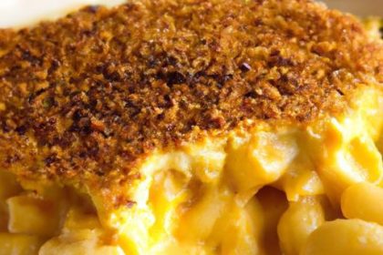 Golden Baked Mac & Cheese with Crispy Breadcrumb Topping