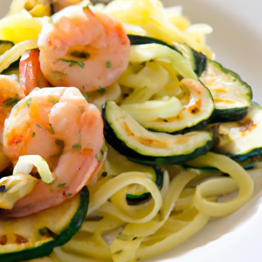 Savor Garlic butter Shrimp on Zesty Zucchini Noodles Delight
