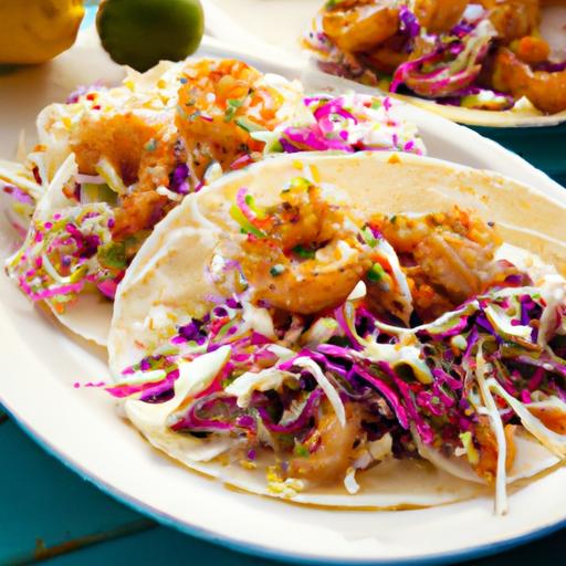 Zesty‌ Shrimp Tacos ⁢with Crunchy Cabbage Slaw Delight