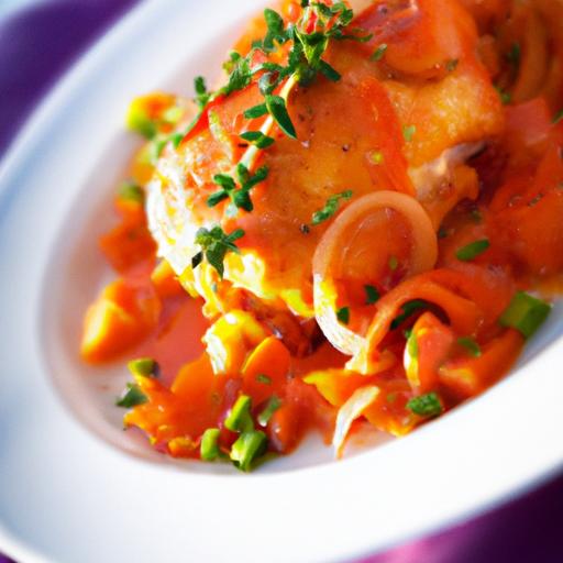 Flavorful Seafood and Vegetable Bake: A Tasty Ocean Garden Delight