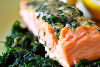 Savor Healthy Flavors: Baked Salmon with Spinach Delight