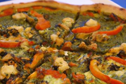 Vibrant veggie pesto pizza: a fresh twist on classic pie